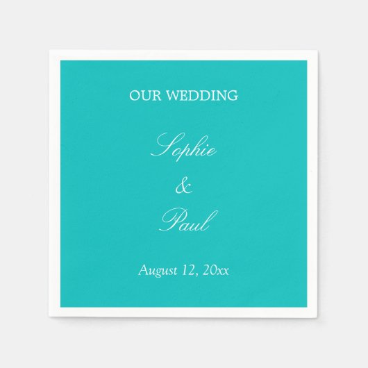 Serviette En Papier Vibrant Aqua Mariage serviettes (Devant)