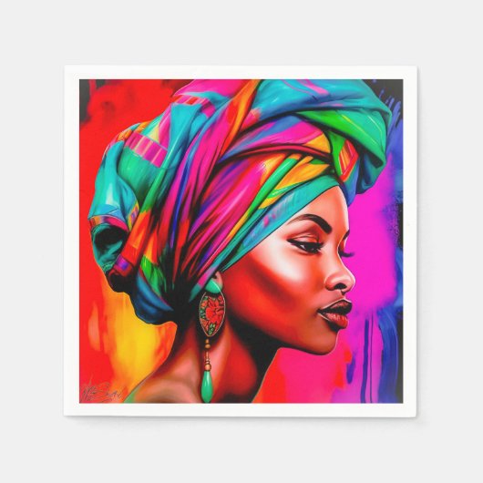 Serviette En Papier Vibrant Beauty Series 1 (Devant)