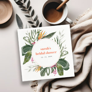Serviette En Papier Vibrant Blush Bohème Floral Tropical Shower de Mar