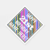 Serviette En Papier Vibrant, coloré 21e anniversaire + Nom personnalis (Coin)