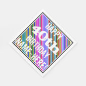 Serviette En Papier Vibrant, coloré 40e anniversaire + Nom personnalis (Coin)