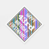 Serviette En Papier Vibrant, coloré 43ème anniversaire + Nom personnal (Coin)