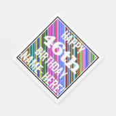 Serviette En Papier Vibrant, coloré 46ème anniversaire + Nom personnal (Coin)