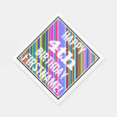 Serviette En Papier Vibrant, coloré 4e anniversaire + Nom personnalisé (Coin)