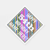 Serviette En Papier Vibrant, coloré 54ème anniversaire + Nom personnal (Coin)