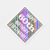 Serviette En Papier Vibrant, coloré 60e anniversaire + Nom personnalis (Coin)