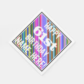 Serviette En Papier Vibrant, coloré 61e anniversaire + Nom personnalis (Coin)