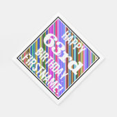 Serviette En Papier Vibrant, coloré 63ème anniversaire + Nom personnal (Coin)