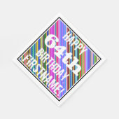 Serviette En Papier Vibrant, coloré 64ème anniversaire + Nom personnal (Coin)