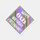 Serviette En Papier Vibrant, coloré 6e anniversaire + Nom personnalisé (Coin)