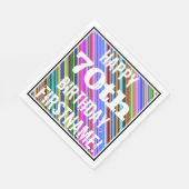 Serviette En Papier Vibrant, coloré 70e anniversaire + Nom personnalis (Coin)