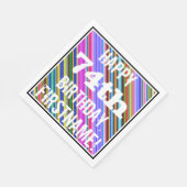 Serviette En Papier Vibrant, coloré 74e anniversaire + Nom personnalis (Coin)