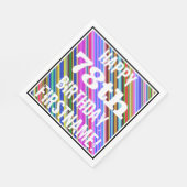 Serviette En Papier Vibrant, coloré 78ème anniversaire + Nom personnal (Coin)