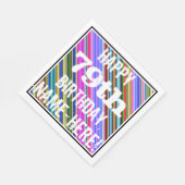 Serviette En Papier Vibrant, coloré 79e anniversaire + Nom personnalis (Coin)