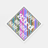 Serviette En Papier Vibrant, coloré 83ème anniversaire + Nom personnal (Coin)