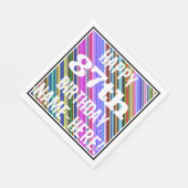 Serviette En Papier Vibrant, coloré 87ème anniversaire + Nom personnal (Coin)