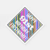 Serviette En Papier Vibrant, coloré 91e anniversaire + Nom personnalis (Coin)