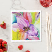 Serviette En Papier Vibrant et Neon Lily Party (En situation)