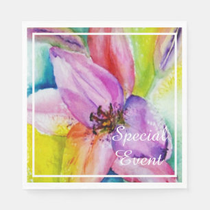 Serviette En Papier Vibrant et Neon Lily Party