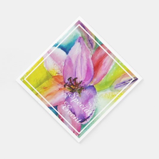 Serviette En Papier Vibrant et Neon Lily Party (Coin)