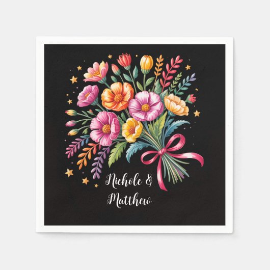 Serviette En Papier Vibrant Mariage Bouquet Mariage (Devant)