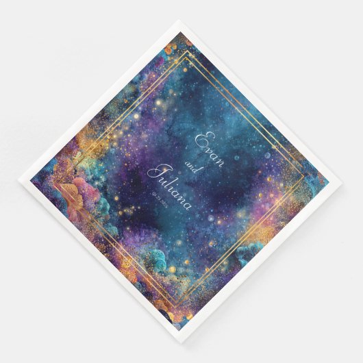Serviette En Papier Vibrant Mariage Galaxy serviettes (Coin)