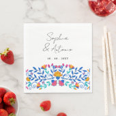 Serviette En Papier Vibrant mexicain Floral Fiesta Mariage (En situation)
