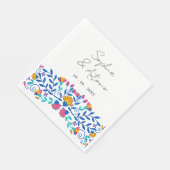 Serviette En Papier Vibrant mexicain Floral Fiesta Mariage (Coin)