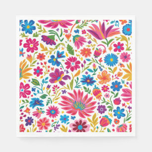 Serviette En Papier Vibrant mexicain Floral Fiesta Mariage