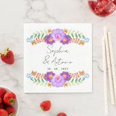 Serviette En Papier Vibrant Mexican Floral Fiesta Wedding (En situation)