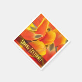 Serviette En Papier Vibrant Orange Tulip Pétale photo personnalisée (Coin)