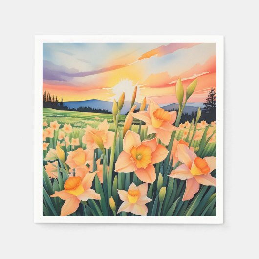 Serviette En Papier Vibrant prairie de jonquille (Devant)
