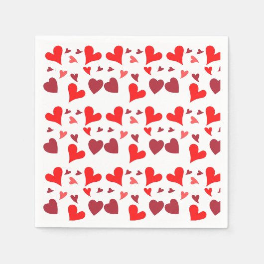 Serviette En Papier Vibrant red hearts background (Devant)