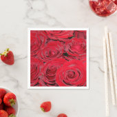 Serviette En Papier Vibrant Red Roses (En situation)