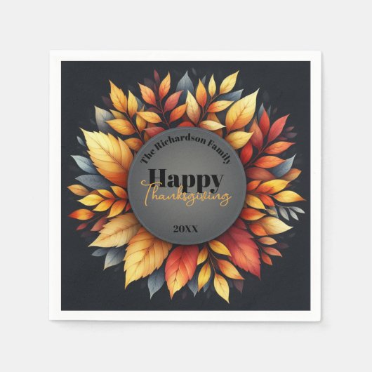 Serviette En Papier Vibrant Saison Autumn Foliing Thanksgiving (Devant)