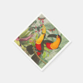 Serviette En Papier Vibrant Tropical Toucan Birds Art Exotic Jungle (Coin)