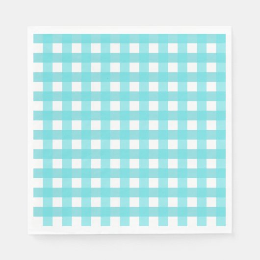 Serviette En Papier Vichy Bleu Ciel (Devant)