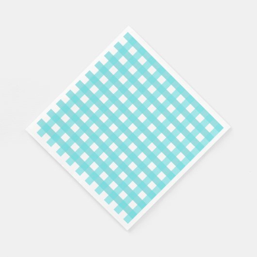 Serviette En Papier Vichy Bleu Ciel (Coin)