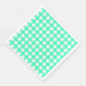 Serviette En Papier Vichy Bleu Turquoise (Coin)