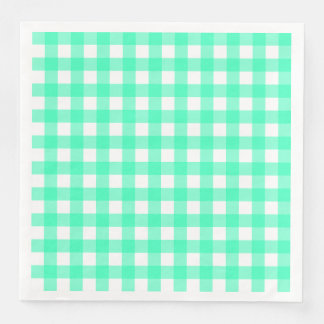 Serviette En Papier Vichy Bleu Turquoise