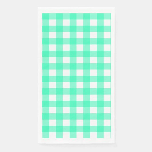Serviette En Papier Vichy Bleu Turquoise (Devant)