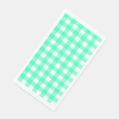 Serviette En Papier Vichy Bleu Turquoise (Coin)