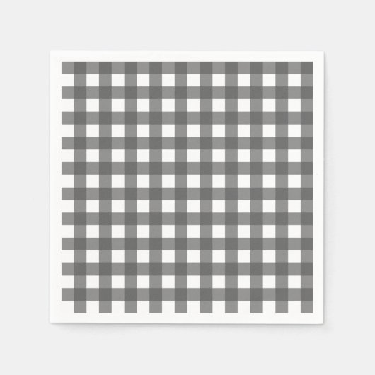 Serviette En Papier Vichy Gris clair (Devant)