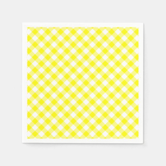 Serviette En Papier Vichy Jaune (Devant)