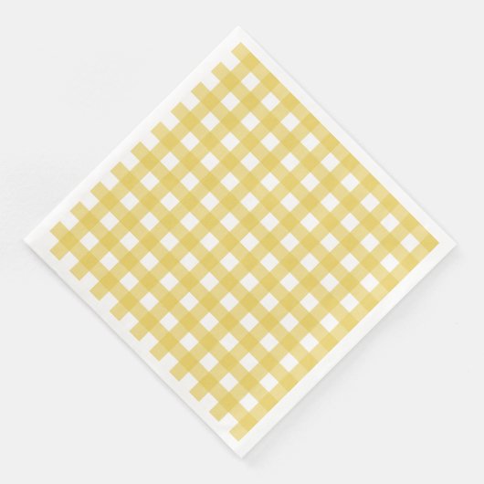 Serviette En Papier Vichy Jaune clair (Coin)