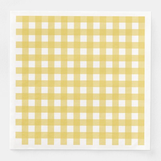 Serviette En Papier Vichy Jaune clair (Devant)