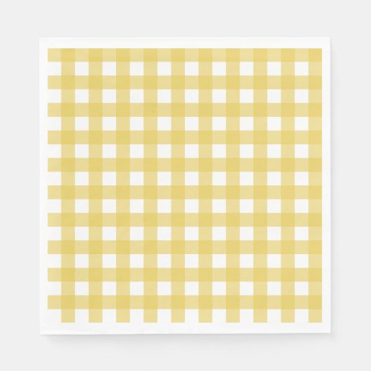 Serviette En Papier Vichy Jaune clair (Devant)