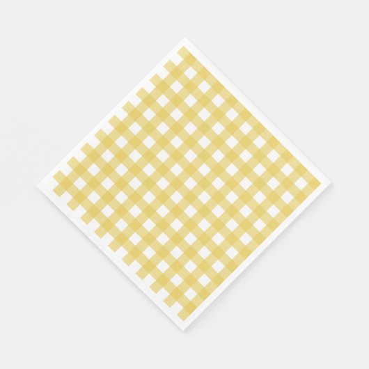 Serviette En Papier Vichy Jaune clair (Coin)