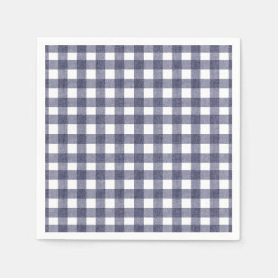 Serviette En Papier Vichy marine simple