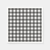 Serviette En Papier Vichy noir et blanc En vichy Motif (Devant)